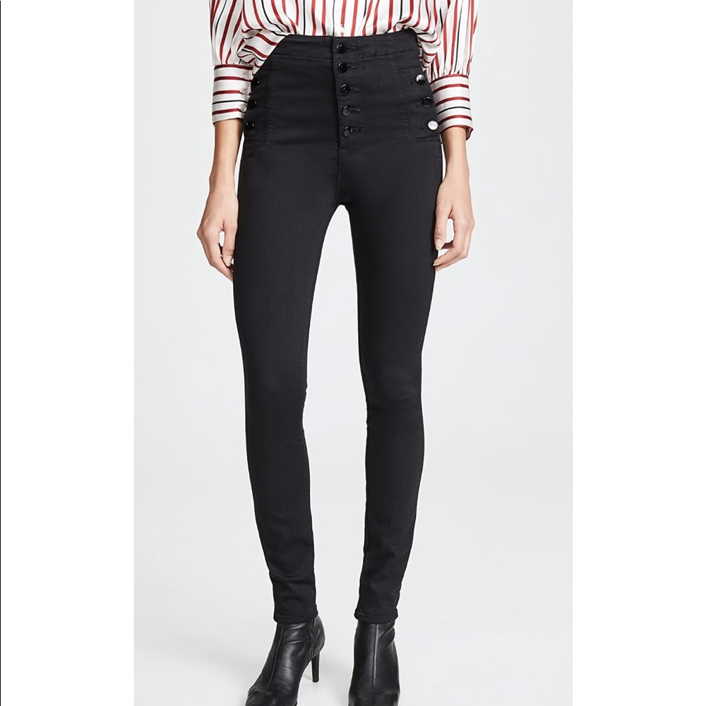 J Brand Natasha sky high rise ankle jeans in seriously black